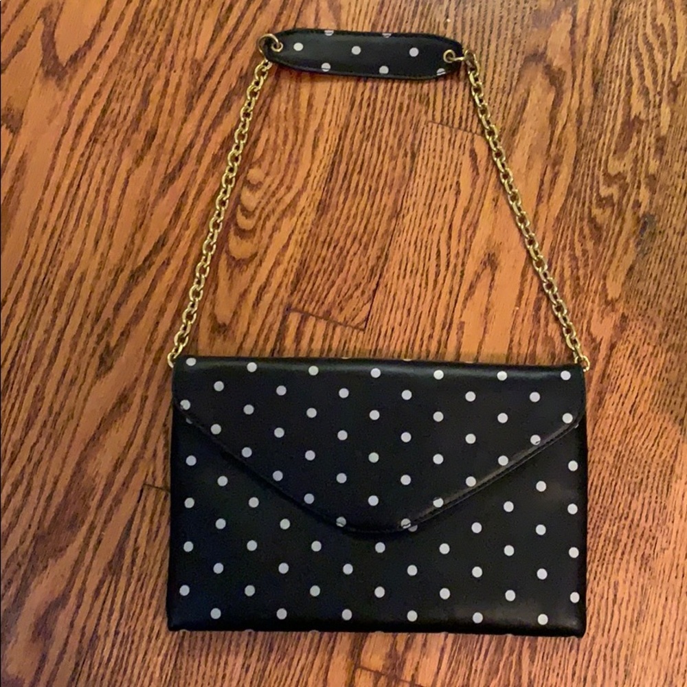 J. Crew invitation clutch polka dot